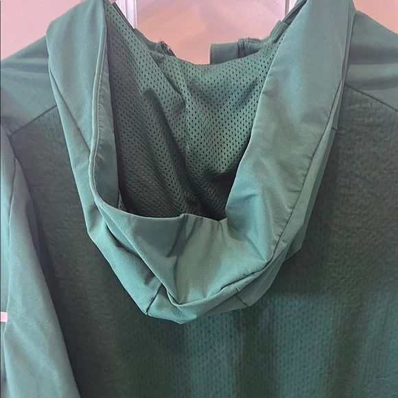 Adidas Jacket Green Zip-Up Athlete w/ Hood Mason Volleyball Mixed Media Sz L - Picture 9 of 9